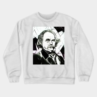 Nathaniel Hawthorne Black and White Portrait | Nathaniel Hawthorne Artwork 4 Crewneck Sweatshirt